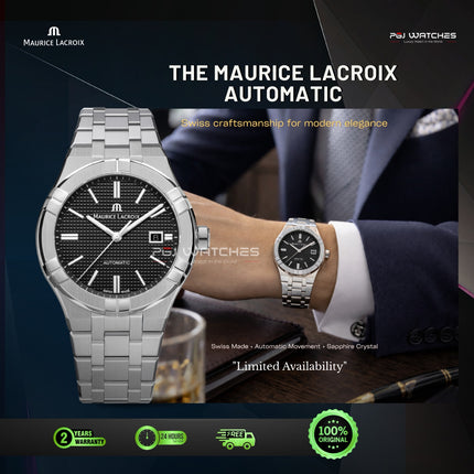 MAURICE LACROIX Aikon Automatic 42mm Black Dial Stainless Steel - AI6008-SS002-330-1
