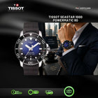 TISSOT Seastar 1000 Powermatic 80 43mm Blue Dial Black Rubber Strap - T120.407.17.041.00