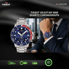 TISSOT Seastar 1000 Quartz Chronograph 45.5mm T‑Sport  Blue Dial Stainless Steel Bracelet - T120.417.11.041.03