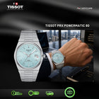 TISSOT PRX Powermatic 80 40mm T‑Classic Ice Blue Dial Stainless Steel Bracelet - T137.407.11.351.00