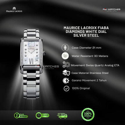 MAURICE LACROIX FIABA Square Diamond Quartz Mother of Pearl Dial - FA2164-SD532-170