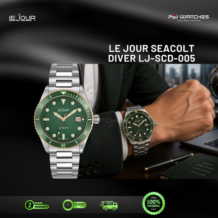 LE JOUR Seacolt Diver Green Dial Stainless Steel - LJ-SCD-005