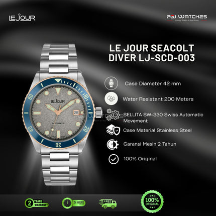 LE JOUR Seacolt Diver Stainless Steel - LJ-SCD-003