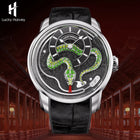 Lucky Harvey Green Enamel Snake Automata