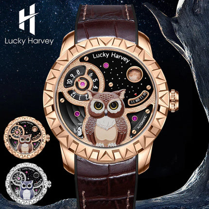 Lucky Harvey Rose Gold Owl Automatic