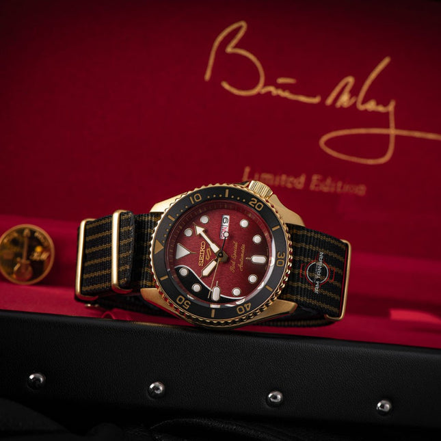 Seiko 5 Sport Srph80k1 Brian May Limited Edition Automatic Red Special Dial Nylon Original