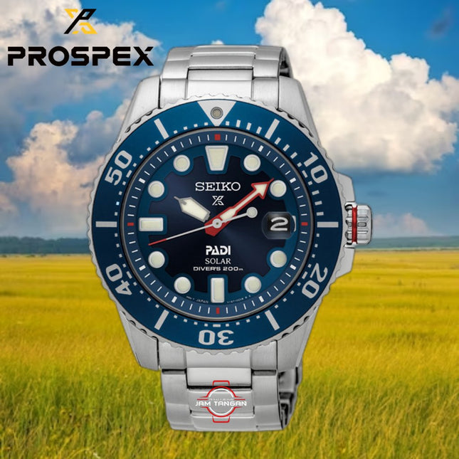 Seiko Prospex SNE549P1 PADI Solar Divers 200M Blue Dial Stainless Steel Strap