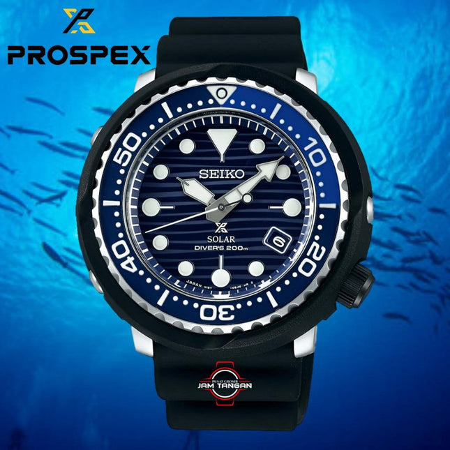 Seiko Prospex SNE518P1 Tuna Save The Ocean Solar Divers 200M Black Rubber Strap Original