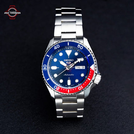 Seiko 5 Sports SRPD53K1 Automatic Blue Dial Pepsi Bezel Stainless Steel Strap