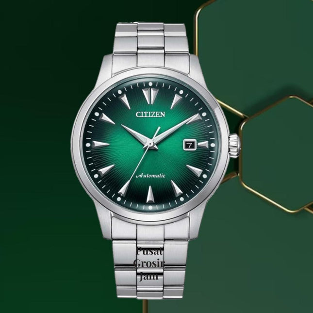 Citizen Mechanical NK0007-88X Kuroshio 64 Series Green Dial Stainless Steel Strap Limited Edition Jam Tangan Pria