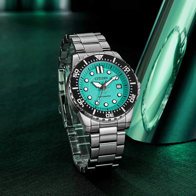 Citizen Mechanical NJ0170-83X Automatic Men Cyan Blue Dial Stainless Steel Strap