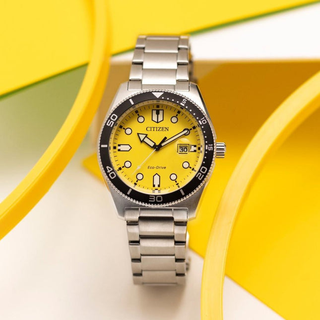 Citizen Eco Drive AW1760-81X Orange Dial Stainless Steel Strap