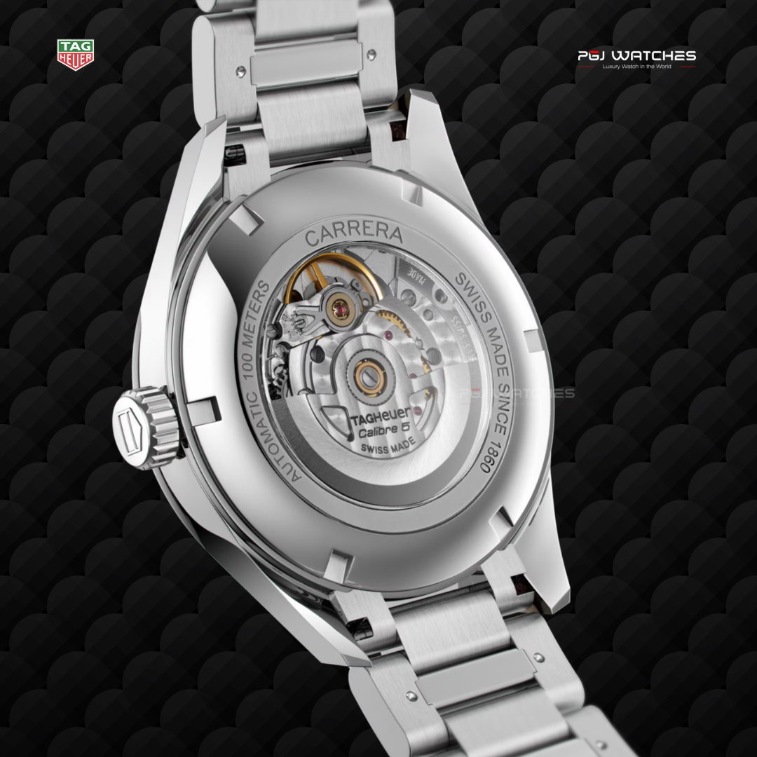 Caseback transparan dan mesin Calibre 5